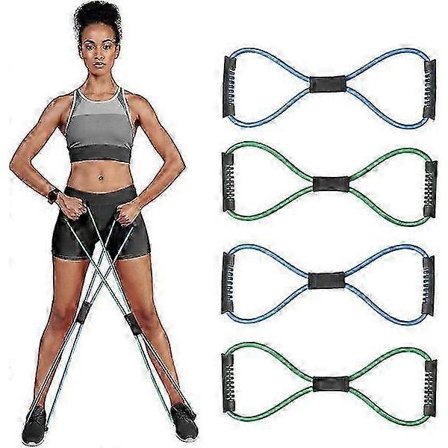 2025 Åttaformade Fitness Resistance Bands med Handtag - Träningsrörband Set om 4 för