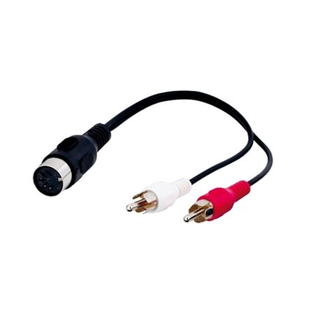 Goobay Adapter för ljudkabel, DIN-uttag till stereo RCA-kontakt DIN uttag 180 ° (5-pin) > 2x RCA-kontakt (ljud vänster / höger)