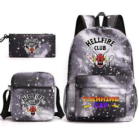 Stranger Things Hellfire Club Backpack Three-piece Set School Bag