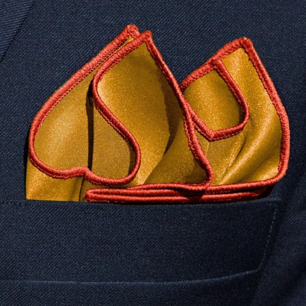 Pochette de costume classique jaune automne pour hommes - Pochettes de costume de couleur unie