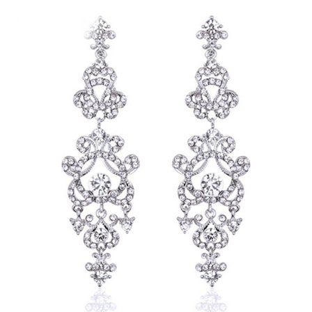 18K guldpläterade Örhängen Kristall