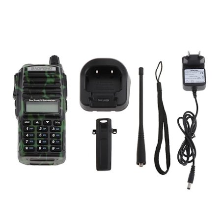 Kamuflasje Dobbelbånds Walkie Talkie 10km FM Sender-Mottaker VHF/UHF Toveisradio