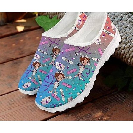 Sommar - Slip-on Gradient Skisstryck, Ballerinaskor Vårdskor (Set 2)