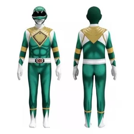 Mighty Morphin Power Rangers Cosplay-asu lapsille/aikuisten Verde 100cm