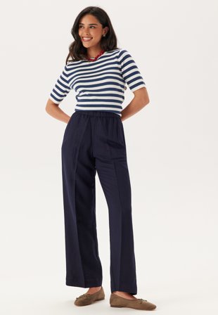 GANT Rel Linen Blend Pull On Pants Evening Blue Vaatteet