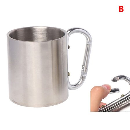 220/300ml Campingtur Rustfritt Stålkopp Karbinhake Kjøp 300ML