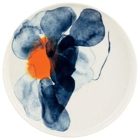 Marimekko Valssi tallerken 25 cm, white/blue/orange - White / Blue / Orange | KitchenOne
