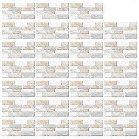 27 stk. Imitasjon Marmor Murstein Fliser Klistremerker DIY Selvklebende Kjøkken Gulv Vegg