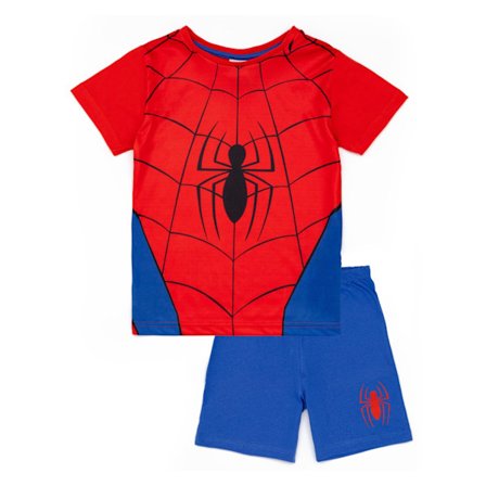 Spider-Man Boys Logo Kort Pyjamas Set 4-5 År Blå/Röd