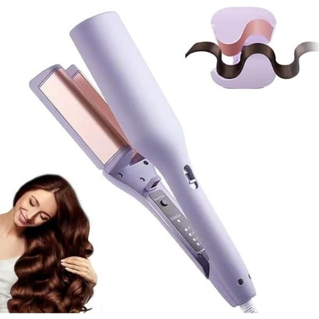 Locktång för stora lockar 32 mm, fransk vågformad locktång 32 mm, strandvågslocktång, locktång 160°C