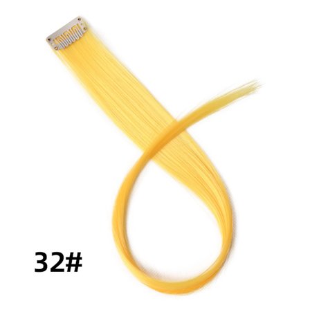 Leeons Clip In Hair Extensions 20 Inch Colorful Synthetic Ombre Rosa Lila Hairpieces Straight Party Highlights Extension