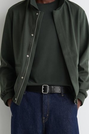 COS Double-Prong Leather Belt in Black - Men