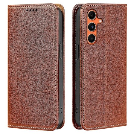 Etui til Samsung Galaxy A16 4G / 5G, pung etui med RFID-blokering, læder telefoncover, stærk magnetisk lukning, brun