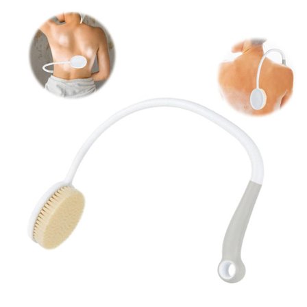 Ryggbørste med langt håndtak for dusj, buet ryggskrubb for eldre, funksjonshemmede, begrenset bevegelighet, U-formet kroppsdusjbørste