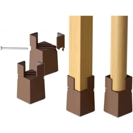 Ulisem Sæt med 4 Justerbare Sengeforhøjere 22-42mm - Ben til Stole, Borde, Sofaer - Brun/NC/