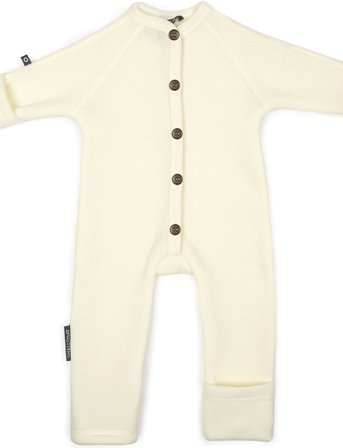 Smallstuff | Jumpsuit, Merino Wool W. Buttons, Offwhite | 44
