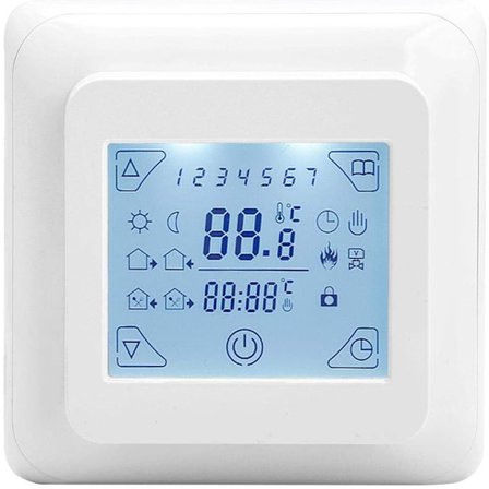 Programmerbar termostat 16A Programmerbar temperaturkontroller kompatibel Gulv H