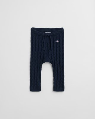 GANT - Baby Shield bomullskabelleggings evening blue