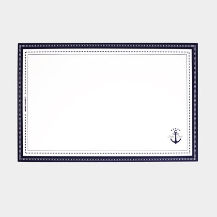 Placemats Marine Business Sailor Soul Placemats PVC, wit/blauw, 30 x 45 cm, 6-pack