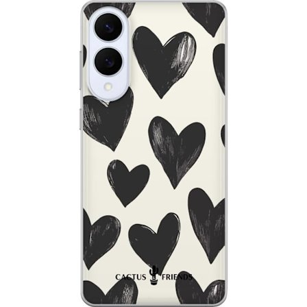 Kompatibelt Mobildeksel til Samsung Samsung Galaxy S25 Edge Cactus and Friends - Bold Black Love Pattern