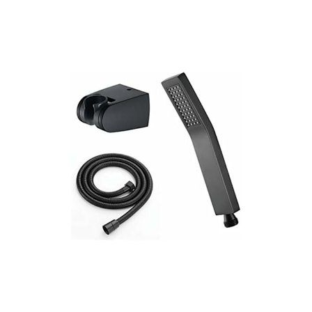 Messing Handbrause mit Schlauch Handbrause Einzigartige Eigenschaften Kalksteinresistente Handbrause mit Silikondüse, Schwarz