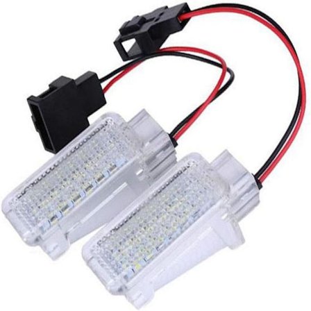 2 st Vita LED Innerdörr Bagageutrymme Fotutrymmeslampor Auto LED Fotutrymmeslampor Bil LED-belysning för Audi A1 A4 A5 A6 Q3 Q5 Q7