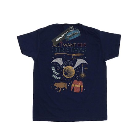Harry Potter Herr All I Want For Christmas T-Shirt XL Marinblå