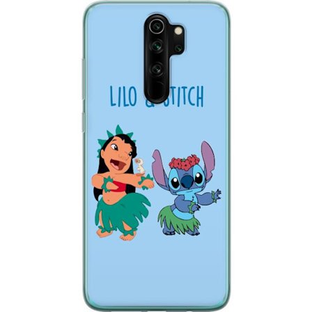 Yhteensopiva Puhelinkuori Xiaomi Redmi Note 8 Pro Värikäs kuvitus Lilosta ja Stitchistä tanssimassa hulaa heinähameissa