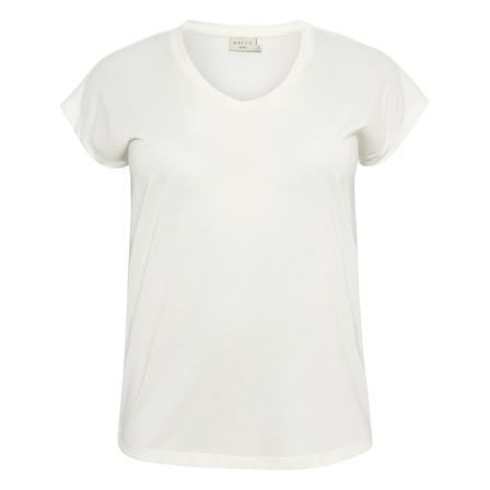 Kaffe Curve KClina V-Neck tshirt Hvid, Dame T-shirts
