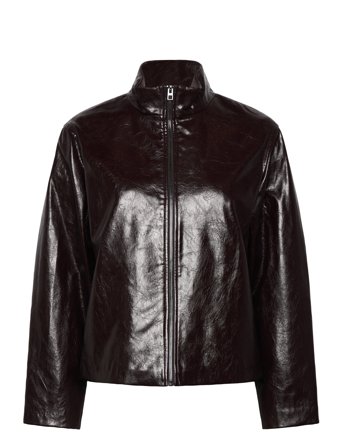 Perkins Collar Texture Jacket Brown Mango