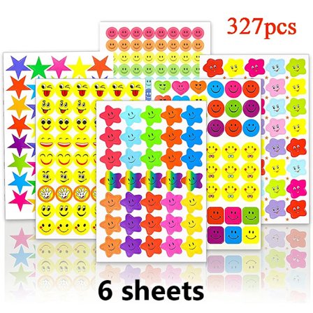 327-2250 st Söta Klistermärken för Anteckningsbok Laptop Stjärna Siffra Bokstav Belöningsklistermärken För Lärare Förälder Barn Present Leksaker