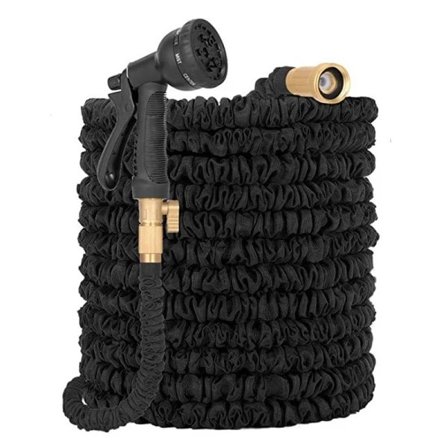 Ekspanderbar hageslange opptil 7,5 m med 8-funksjonsdyse, ekspanderbar magisk vannslange, lekkasjesikker, messingkoblinger