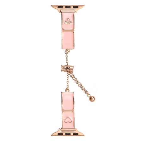 Watch Band Apple Watch Series 49mm - 45mm - 44mm - 42mm emali Saturn rannekoru metallihihna - Ruusukulta + Pinkki