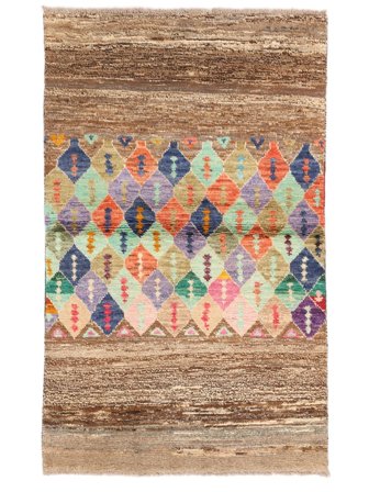 Tapis Berbère Colourful 88X141 Marron/Orange (Laine, Afghanistan)