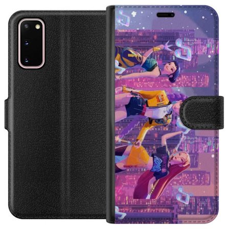 Kompatibel Tegnebogsetui til Samsung Samsung Galaxy S20 Futuristisk K-Pop Demon Hunters pigegruppe illustration med neonbyens popkultur æstetik og kr