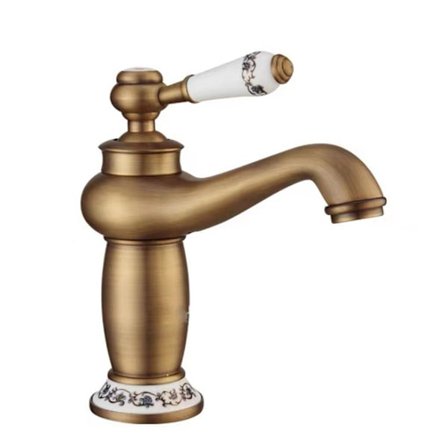 Retro guld blandare kran tvättställ kran Retro badrum kran mässing tvättställ kran för badrum kök vintage w