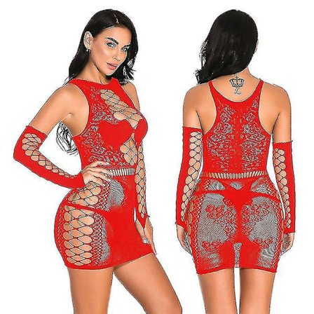 Flirtende Djævel Sexy Fiskenet Eksotisk Kjole Kvinder Sexy Lingeri