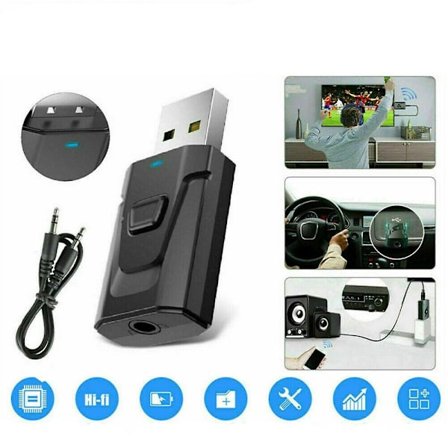 4-i-1 Bluetooth 5.0 Sender Modtager Trådløs Audio 3.5mm Usb Aux Adapter