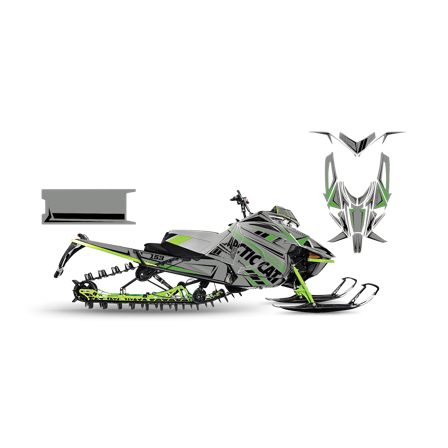 Dekalkit SweTown Team Racer 18 Grå-Grön - Arctic Cat M9000 King Cat Turbo 162 2018-2019