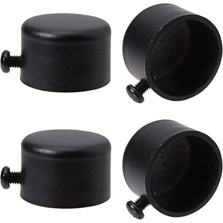 4 stk. gardinstangsknopper, sorte metalgardinknopper med skruer, cylindriske gardinstænger 28 mm hoveder til hjemmekontor, gardintilbehør