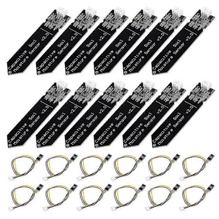 12 stk Kapasitiv Jordfuktighetssensormodul 3.3-5.5v 3-pin Med Gravitasjonskabel Korrosjonsbestandig For 2025:e