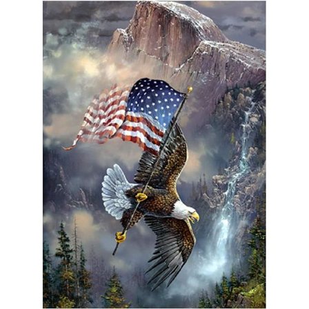 5D DIY Vuxna Barn Diamond painting Eagle American Flag Full Diamond Broderi Korsstygn Kristall Rhinestone Målning Bildkonst Väggdekor Pai