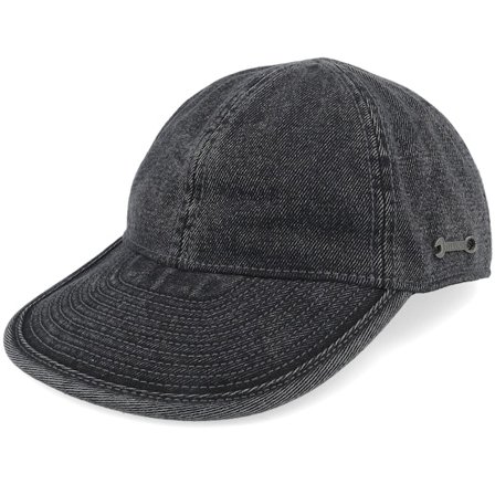 Stetson - Schwarz Fitted Cap - Engineer Cap Denim Garage Theme Black Denim Fitted @ Hatstore