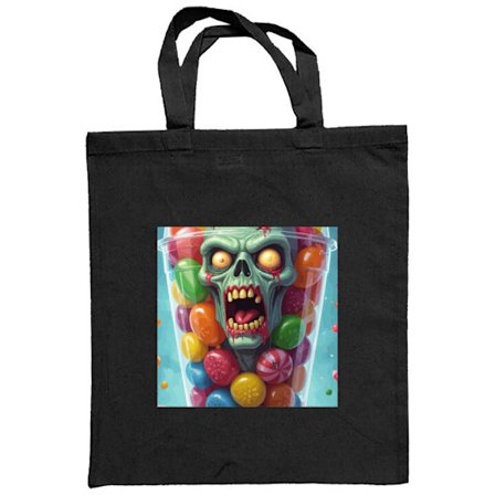Stoffpose Zombie godteri kopp plakat skrekk kunst fargerik godteri døskalle skummel design halloween trykk