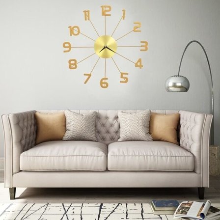 vidaXL Väggklocka metall 50 cm guld