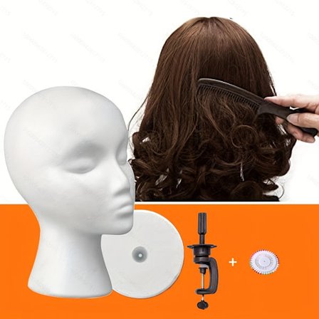 Elegant 30,23 cm Kvinde Skum Parykstativ - Alsidig Fremvisning til Hår, Hatte & Tilbehør - Perfekt til Hjemme-, Salon- og Rejsebrug, Høj, Model
