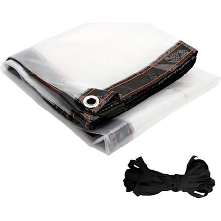 Vanntett Klar PVC Presenning Overleggspanel Tak med Maljer og Tau 2 x 3m