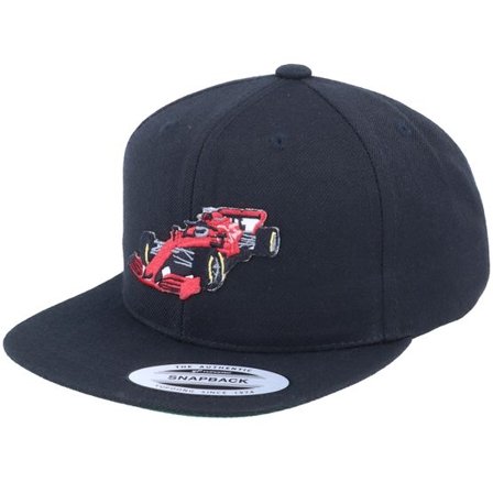Kiddo Cap - Svart snapback Keps - Kids Red Racing Car Black Snapback @ Hatstore