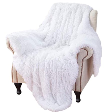 Dubbelsidig Tjock Lammullsfilt med Långt Hår