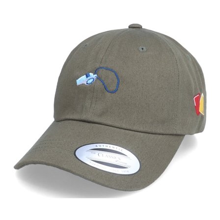 Forza - Vihreä unconstructed Lippis - Referee Whistle Football Cards Olive Dad Cap @ Hatstore
